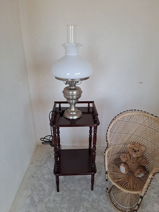 Stylowa duża lampa vintage ze szklanym kloszem