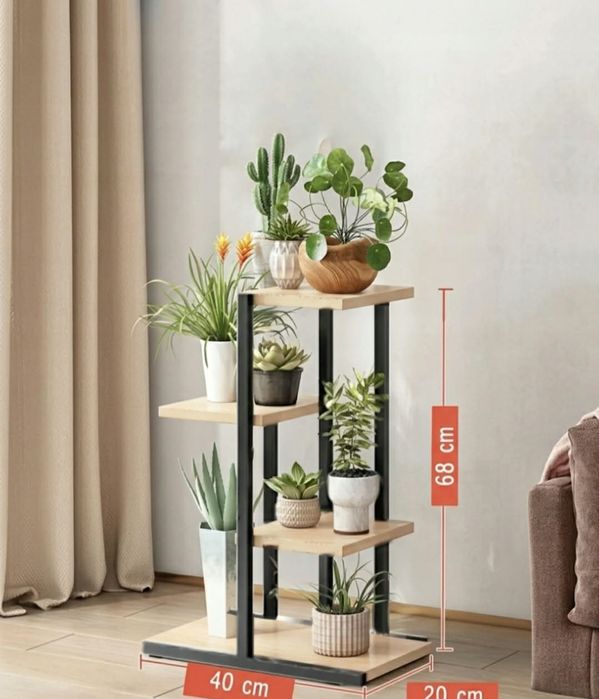 Kwietnik na Rośliny Industrialny Loft Regał na Doniczki Półki na Kwiat