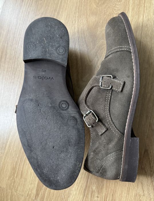 Buty Monki Wojas zamszowe khaki skóra