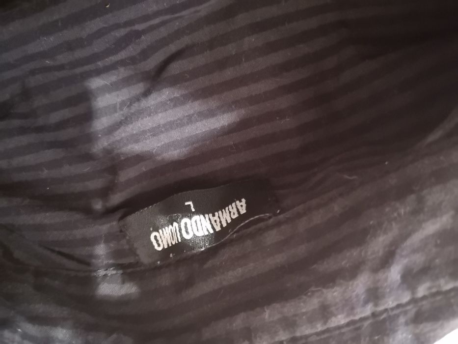 Koszula męska z długim rękawem w paski. Rozmiar L.