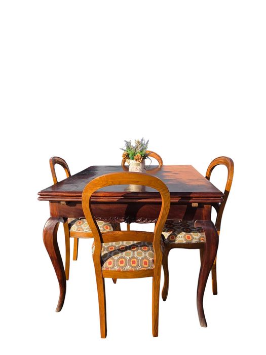 Mesa Jantar Queen Anne 4 Cadeiras
