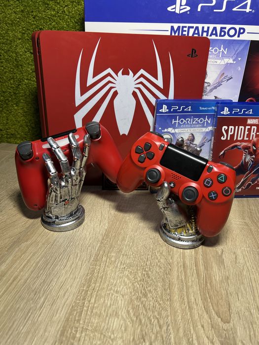 Магазин! PlayStation 4 Slim 1TB Limited Edition Spider-Man | Full Set + 2 DualShock | Гарантия