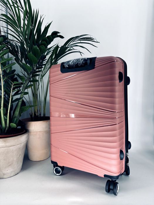 Nowa kabinowa walizka torba gumowa pudrowy róż