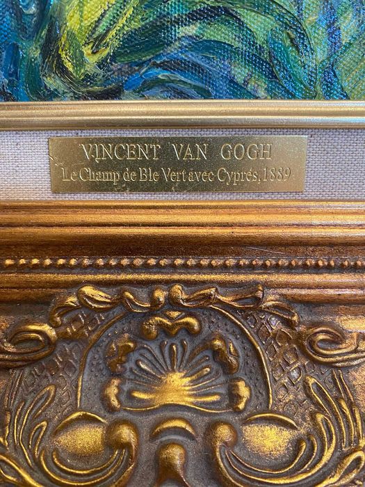 Quadro reprodução "Campo de trigo com cipreste" Vincent van Gogh