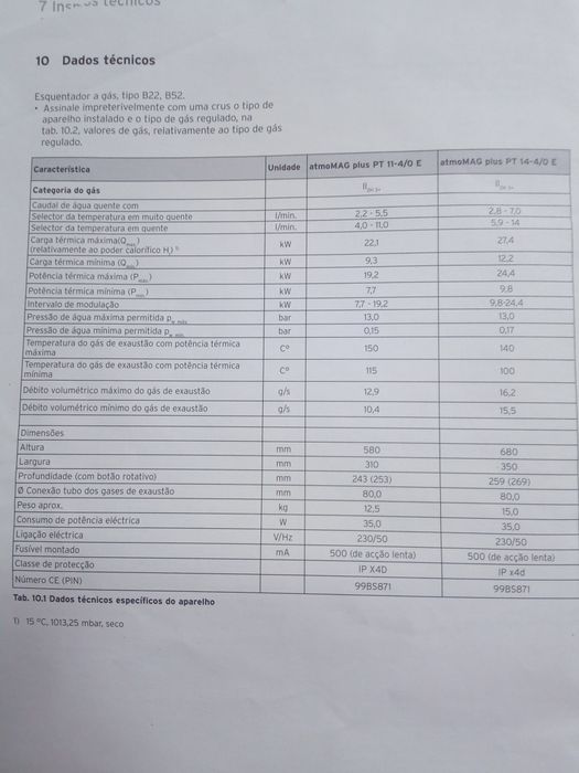 Esquentador Vaillant atmoMAG Plus PT 11-4/0