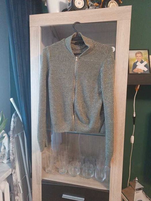 Sweter kardigan złoto