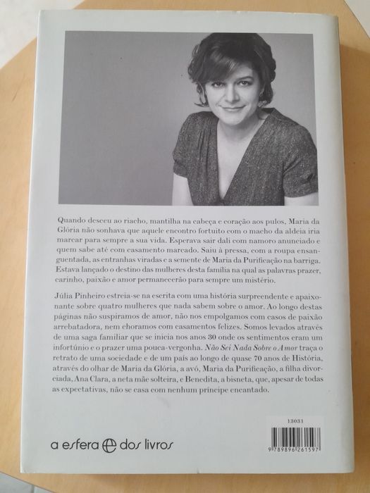 Livro - Não Sei Nada Sobre o Amor, escrito por Júlia Pinheiro.
