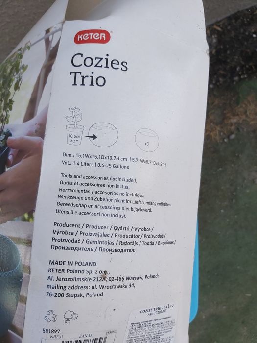 Doniczki osłonki zestaw 3 sztuk nowe