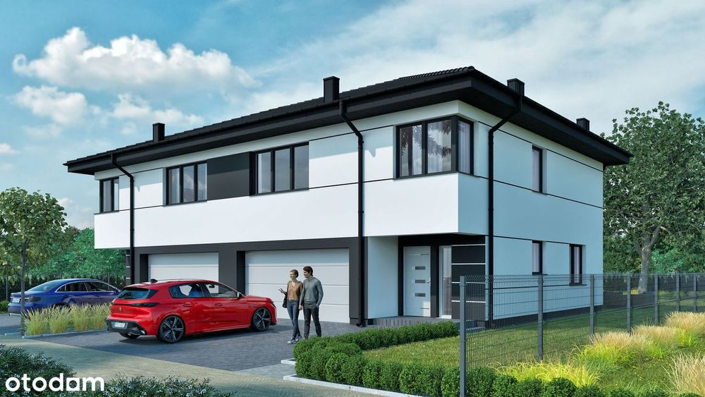 dom Chotomów ½ bliźniaka 177 m2+20m2, bez PCC, PKP, droga gminna