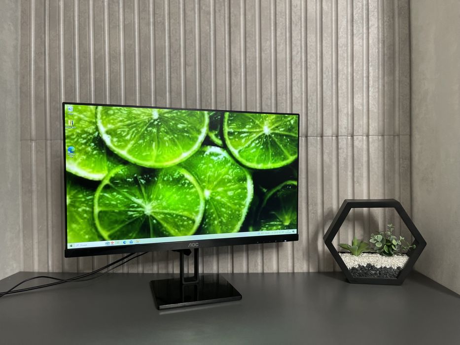 IPS безрамковий монітор AOC 24 дюйми  HDMI full hd