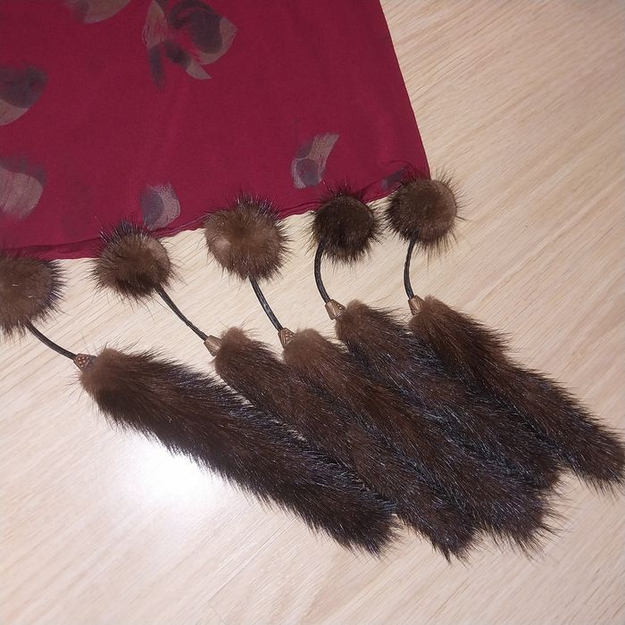 Шарф китиці з натуральної норки