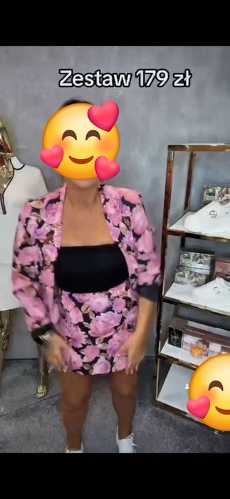 Komplet spodnica spodenki z marynarką