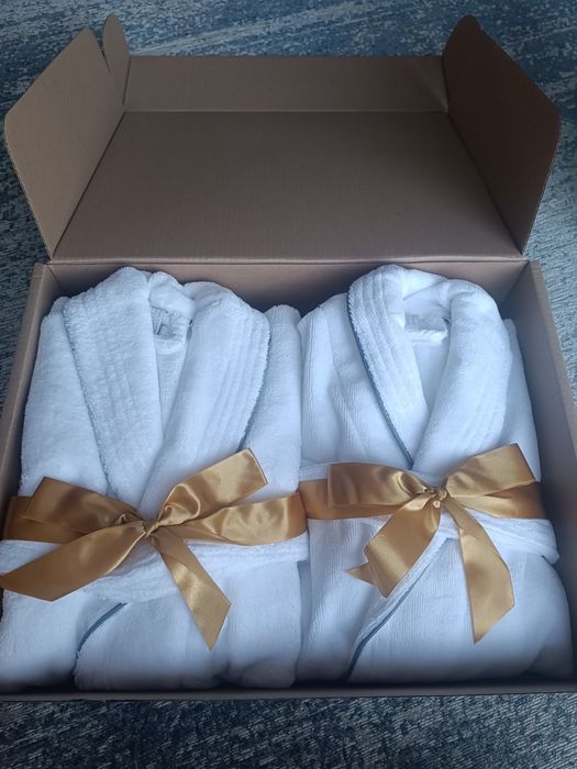 Szlafrok ekskluzywny, biały, nowy, rozm. L/XL