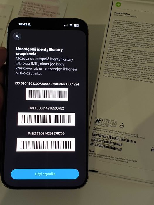 Apple iPhone 15 PRO MAX 256GB Gwarancja Media markt , Jak nowy, Natual titanium