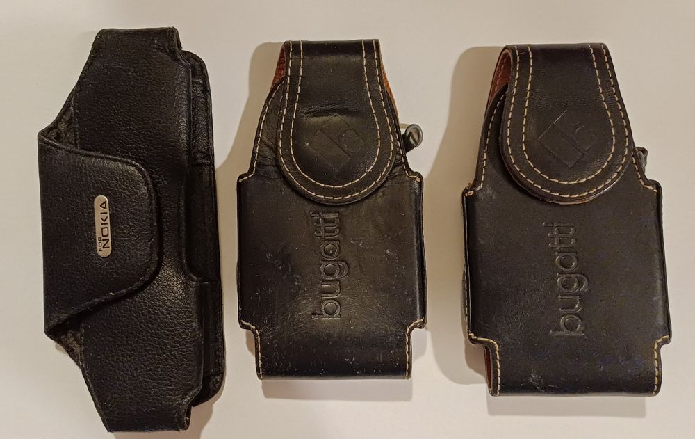 Stare skórzane etui futerały Bugatti i Nokia