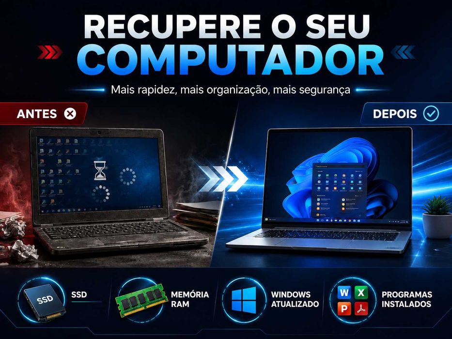 Assistência Técnica Informática | Formatação, Upgrade, Limpeza e Configuração | Recolha e Entrega