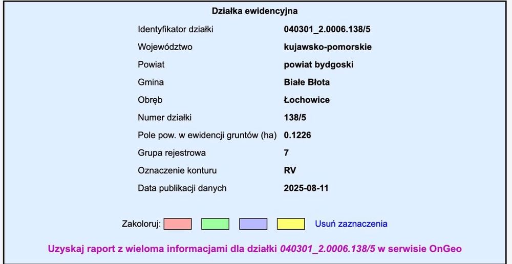Piękna duża działka ul. Ziołowa Łochowice
