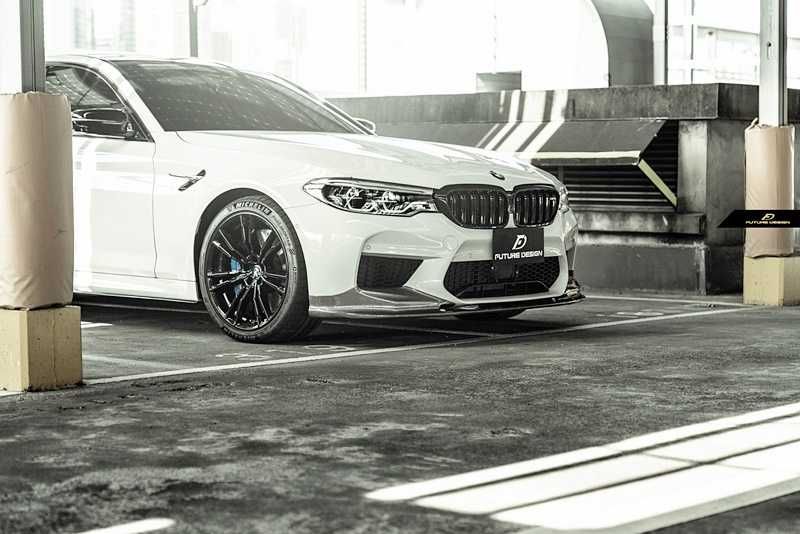 карбоновий сплитер губа BMW M5 F90 Стиль 3D передня накладка на бампер