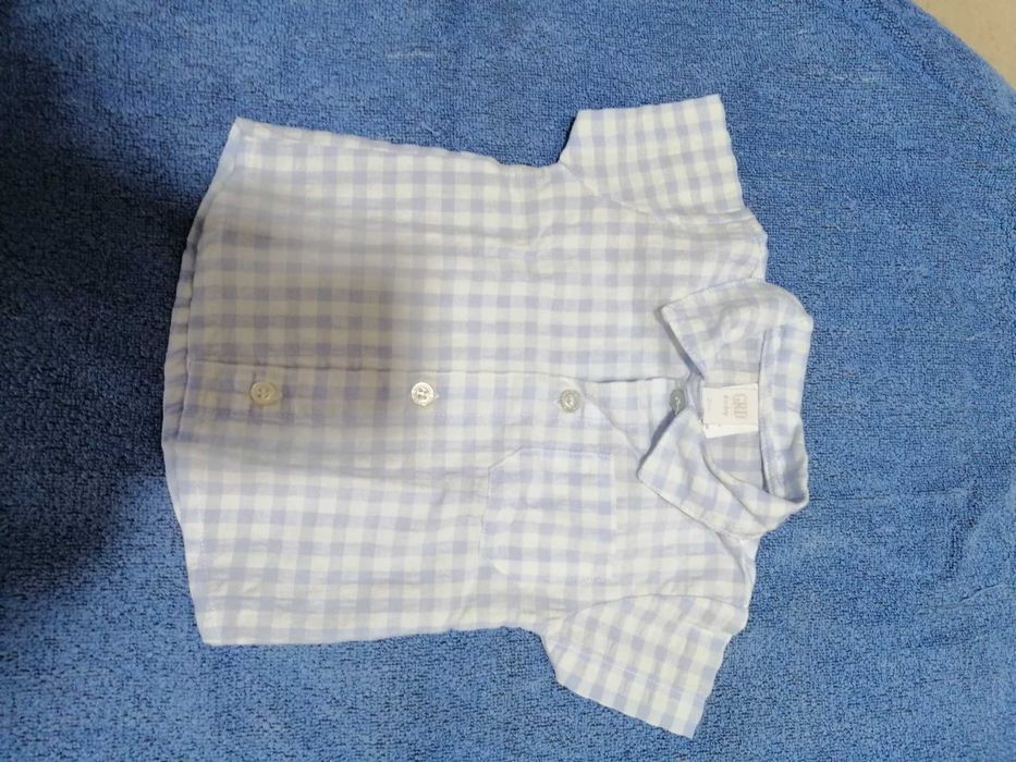 Camisa e jardineiras, GRD, 3 e 6 meses