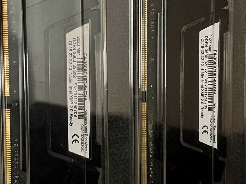 G.Skill 64 GB (2x32GB) DDR4 3600 MHz Ripjaws V Black