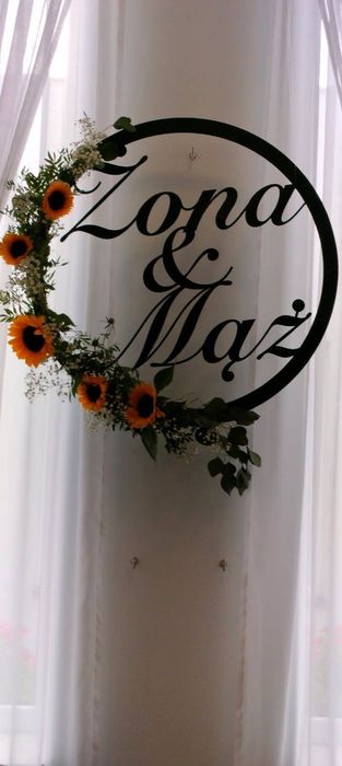 Drewniane koło "mąż i żona" - 80 cm