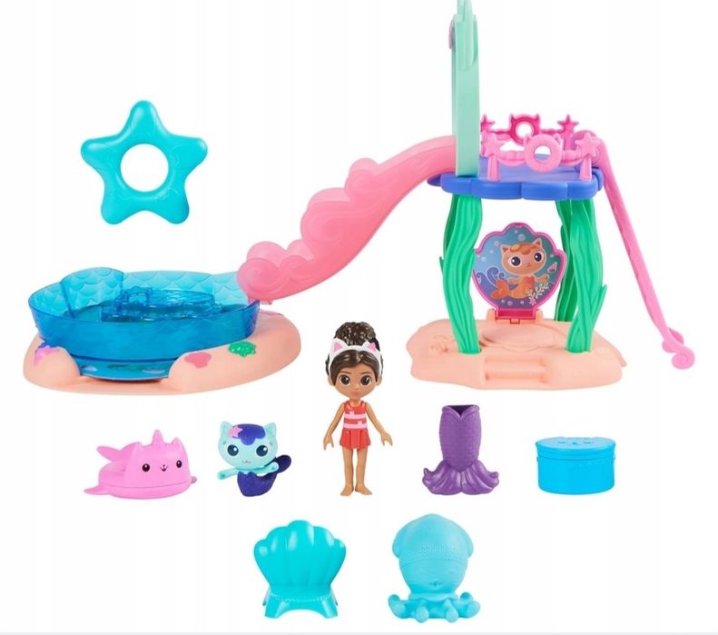 Koci Domek GABI duży zestaw basen 2 figurki GABI SYRENKOTKA