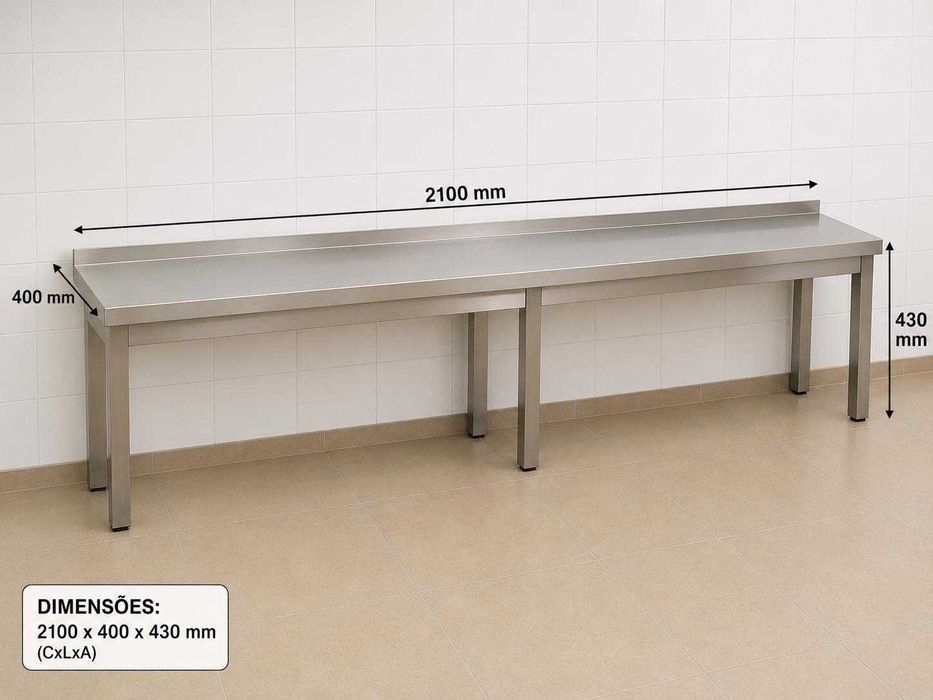 BANCADA EM AÇO INOX — 210 €