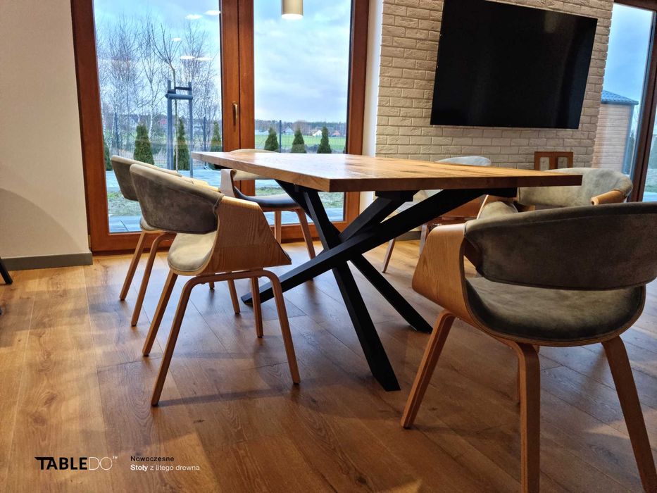 Stół dębowy z litego drewna loft rozkładany typ A Prodecent