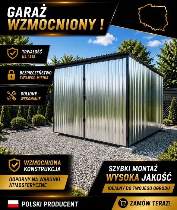 Garaż blaszany / Blaszak 3x5 ocynk / Garaże blaszane / Blaszaki / CAŁA POLSKA SZYBKI TERMIN  ! Cena bez ukrytych kosztów