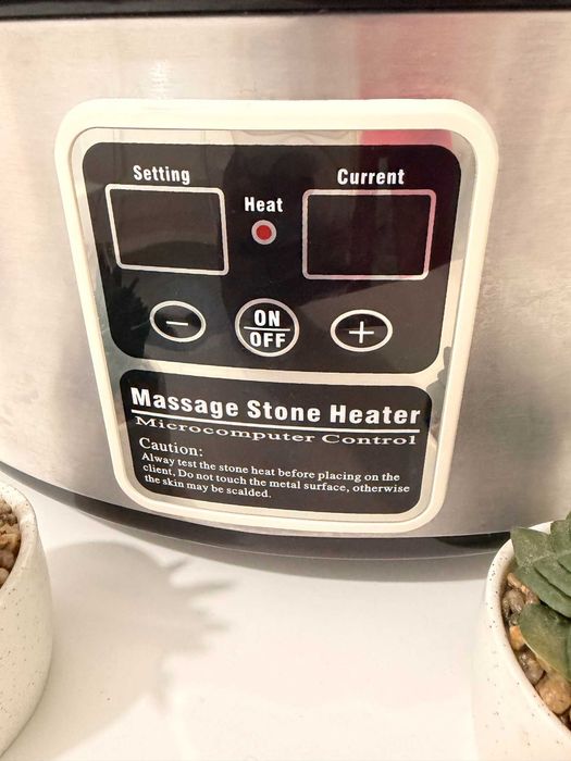 Panela Para Aquecer Pedras | Massagem + Caixa de Pedras 36 Unidades