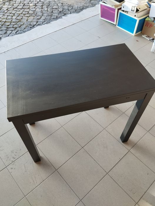 Mesa de Jantar Extensível Pequena Madeira Castanho Escuro IKEA