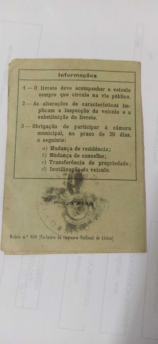 Livrete de bicicleta pasteleira