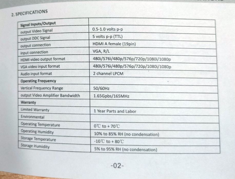 VGA+R/L Audio to HDMI Conversor
