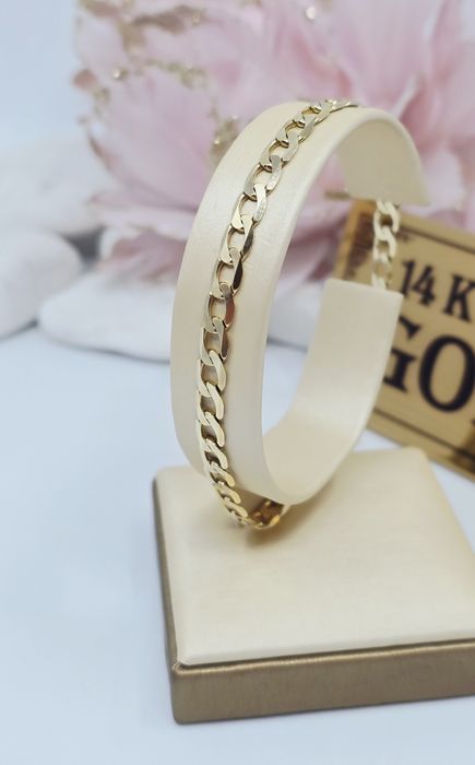 Złota bransoletka splot pancerka pełny próba 585 14k  waga 6.37