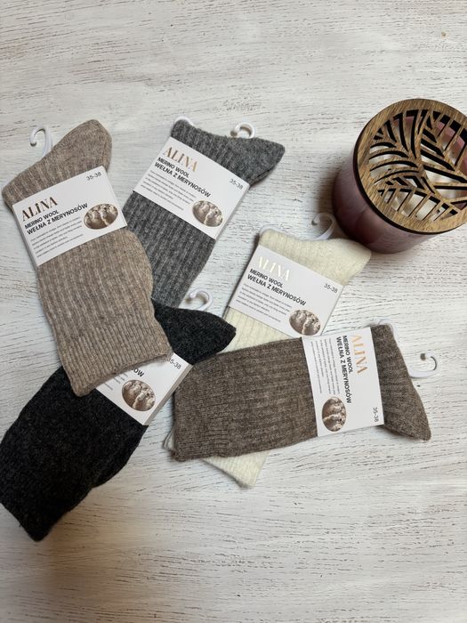 Skarpetki 5 par 35-38, z merynosa