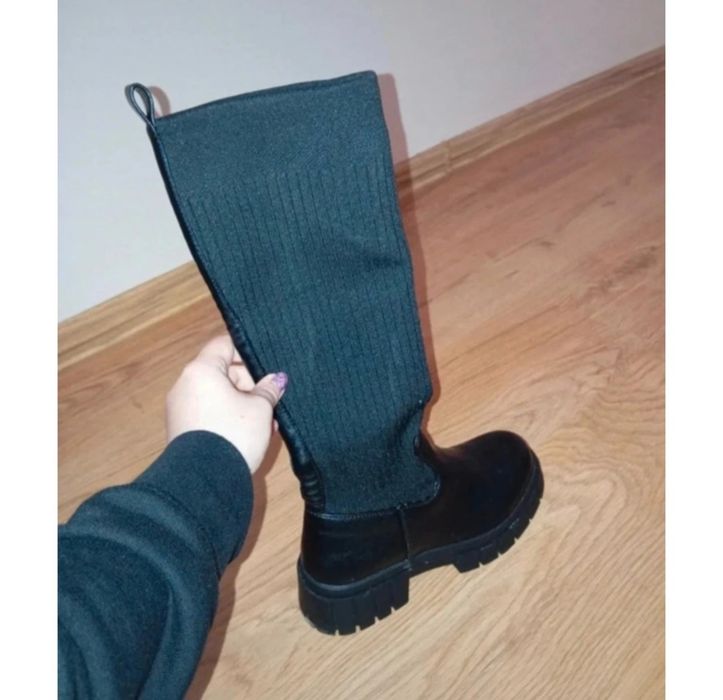 Czarne wysokie kozaki rozmiar 37