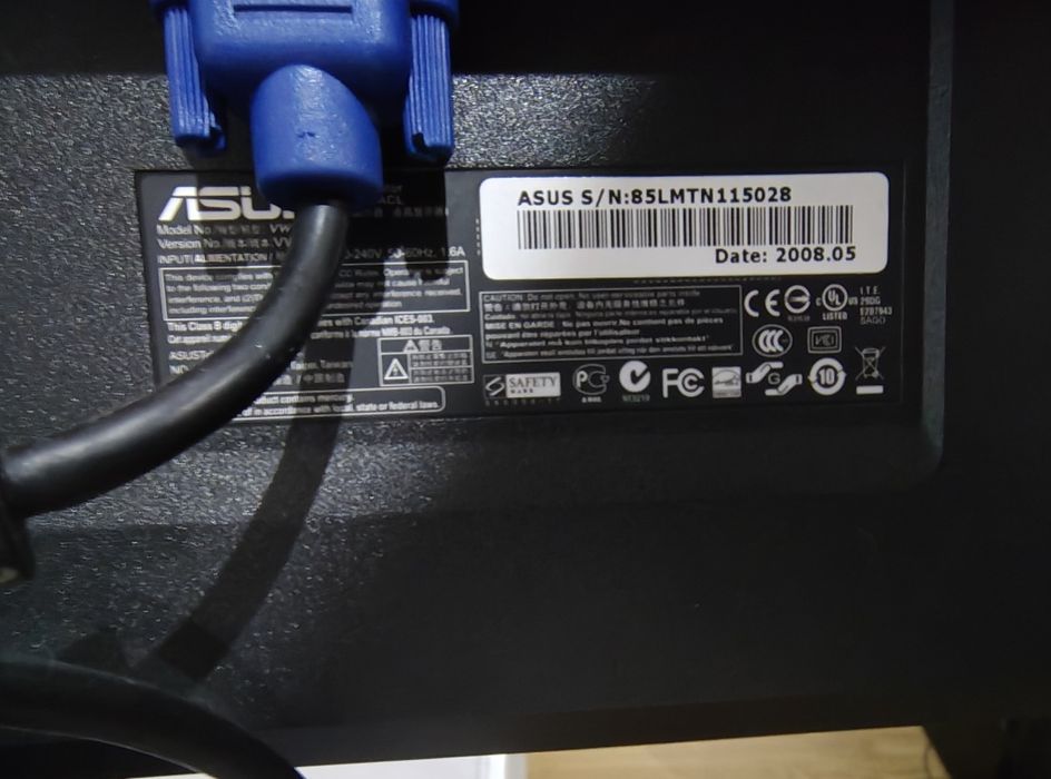 Monitor ASUS VW193D – 19" – VGA – Com adaptador VGA- HDMI