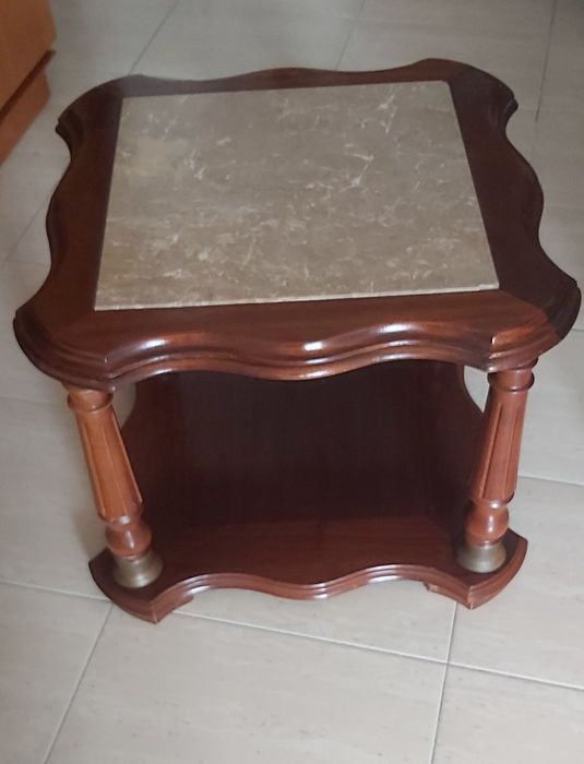 Mesa de centro madeira e pedra