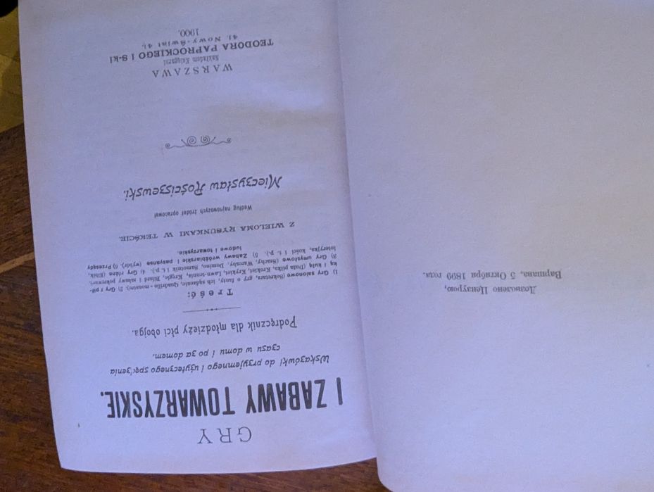 M. Rościszewski - Gry i Zabawy Towarzyskie(Reprint 1900)
