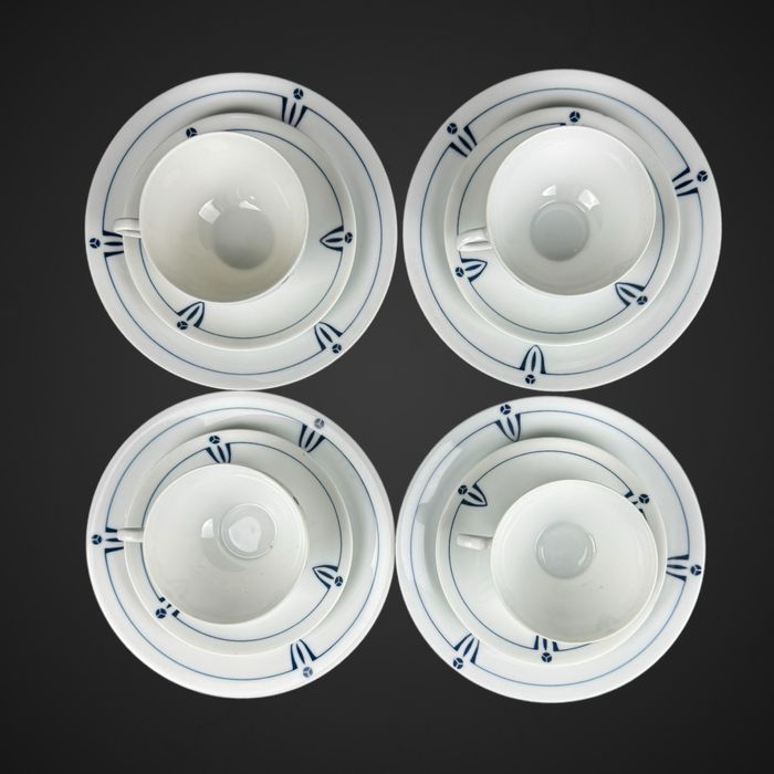 4x zestaw śniadaniowy trio Thomas Bavaria niebieski wzór B41/8277