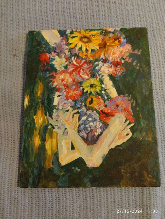 Продам картину "Дівчина з букетом квітів"