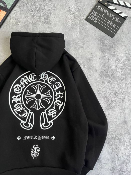 Худи Chrome Hearts черное оверсайз