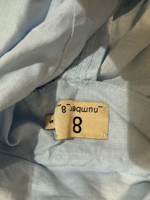 Костюм лен number 8 голубой шорты рубашка