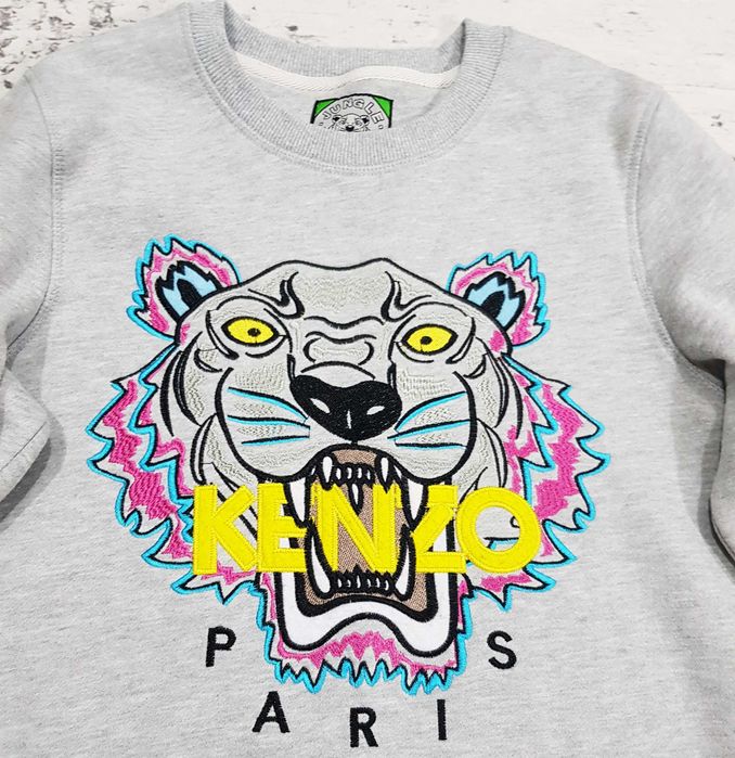 Kenzo * Paris * tiger * bluza * wyszywana * szara * damska * S