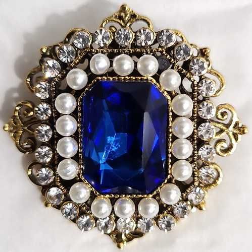 Broszka barokowa szafirek, nowa!