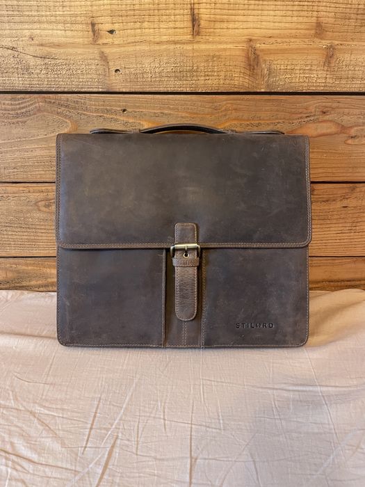 Nowa skórzana aktówka teczka Stilord uniseks