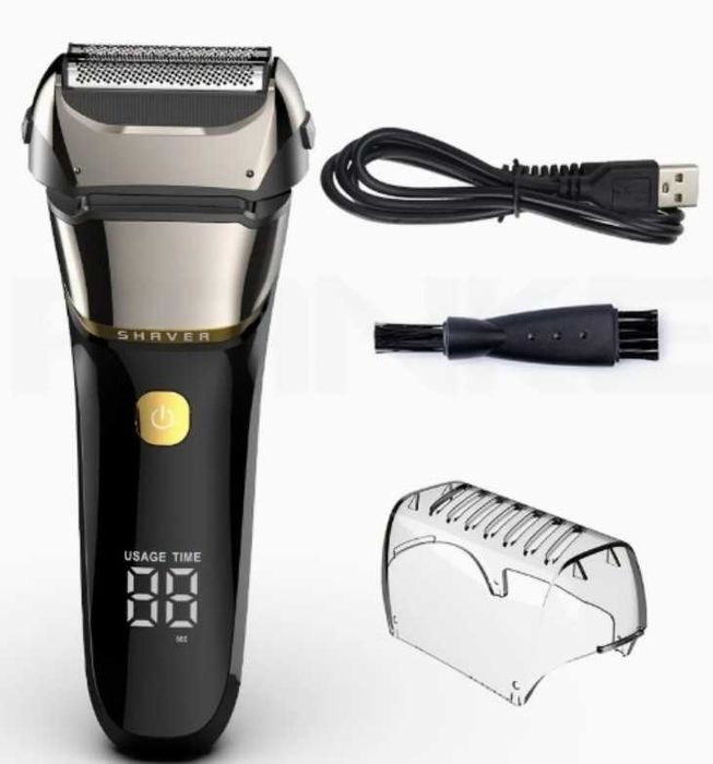 Amurhey elektryczna golarka męska z 3 ostrzami i etui trymer ! opis !