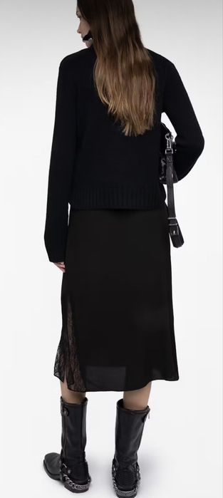 Юбка черная с кружевом Zadig & Voltaire