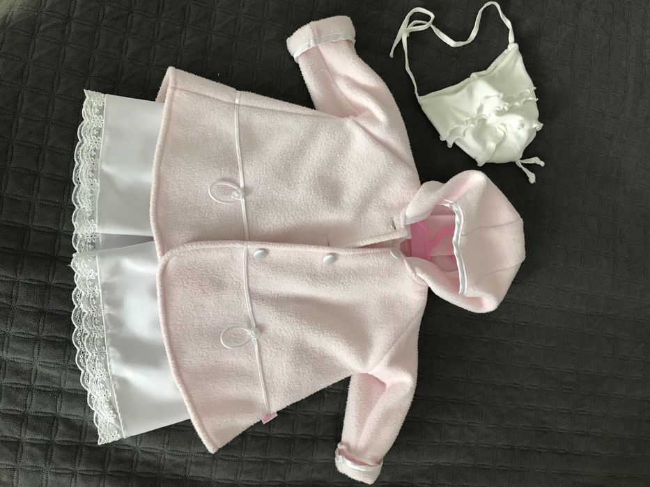 Chrzest śliczna sukienka i płaszczyk 74-86