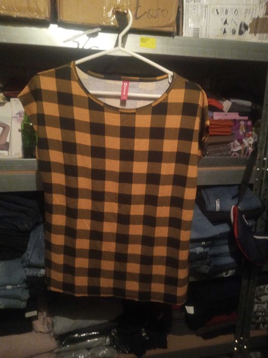 Bluzka katalinski Turcja krata musztardowa od M do Xl